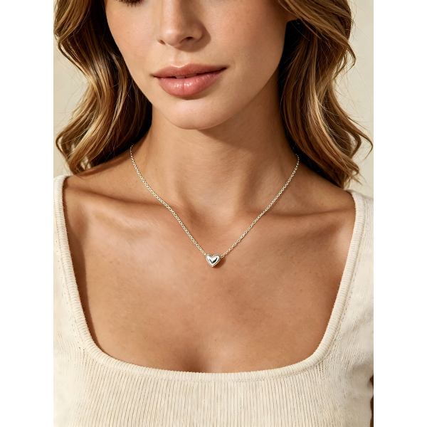Tiny Heart Silver Necklace