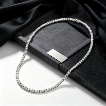 Silver Tennis Chain Necklace