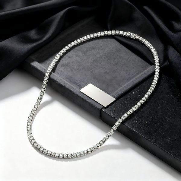 Silver Tennis Chain Necklace