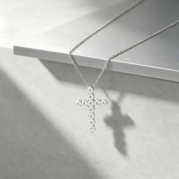 Paved Cross Pendant Necklace