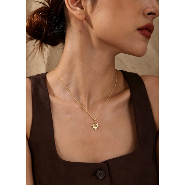 Hollow Sun Gold Necklace