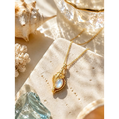Conch Shell Pearl Necklace