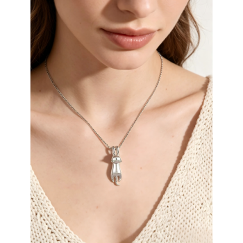 Minimal Cat Silver Necklace