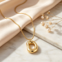 Irregular Oval Gold Necklace