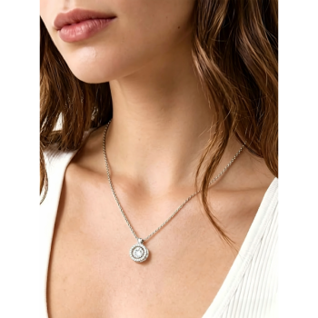Halo Round Stone Necklace
