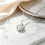 Halo Round Stone Necklace
