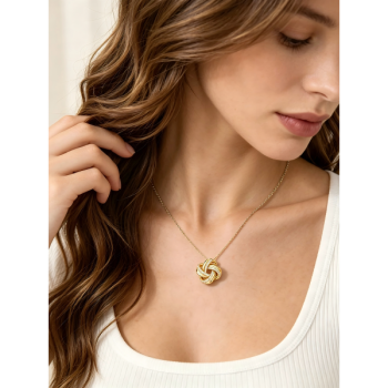 Diamond Intertwined Knot Necklace