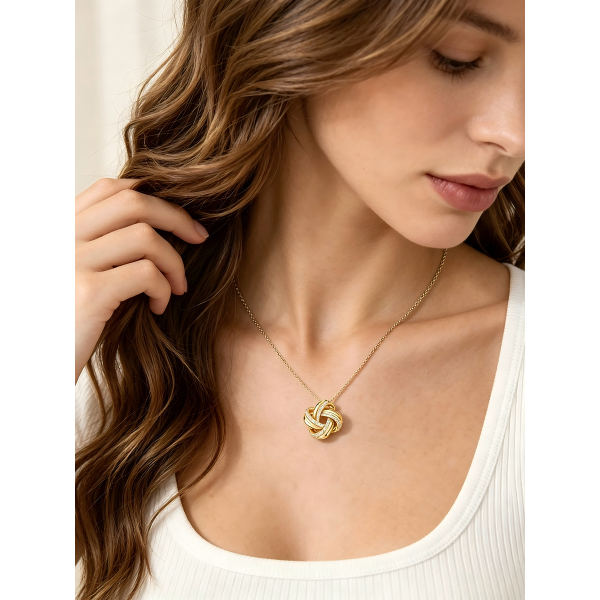 Diamond Intertwined Knot Necklace