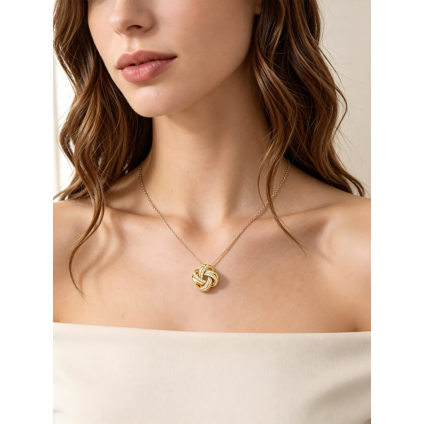 Diamond Intertwined Knot Necklace