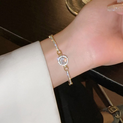 Halo Diamond Bangle Bracelet