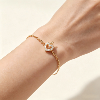 Hollow Heart Chain Bracelet