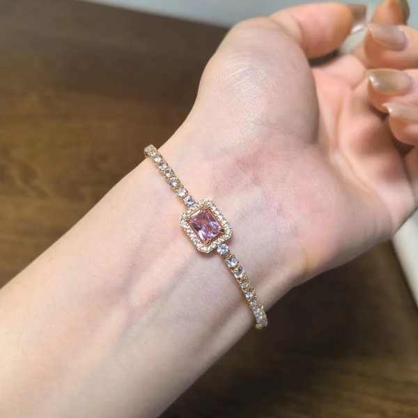 Pink Stone Tennis Bracelet