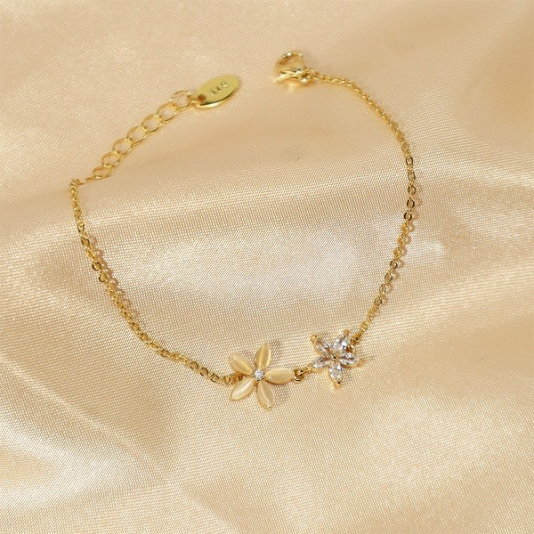 Dual Flower Gold Bracelet