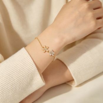 Dual Flower Gold Bracelet