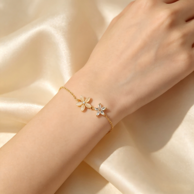 Dual Flower Gold Bracelet