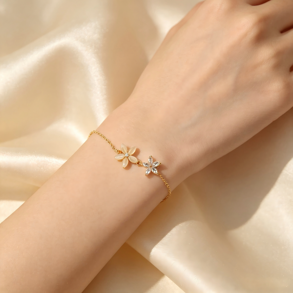 Dual Flower Gold Bracelet