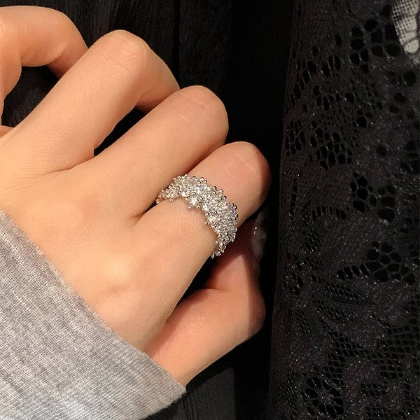 Cluster Pave Diamond Band Ring