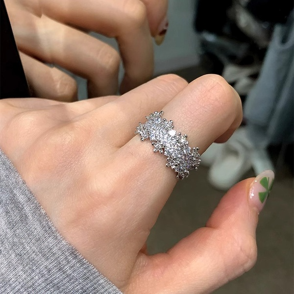 Cluster Pave Diamond Band Ring