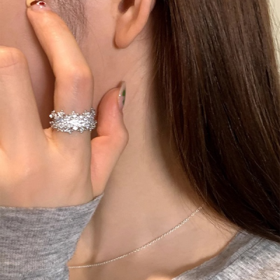 Cluster Pave Diamond Band Ring