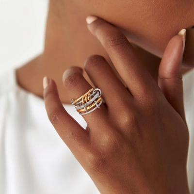 Two-Tone Linked Chain Ring