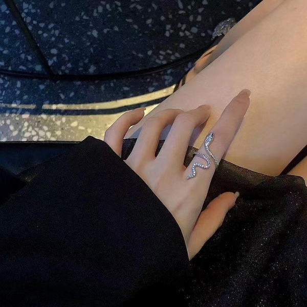 Paved Snake Wrap Ring