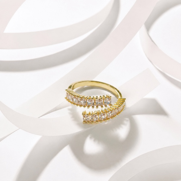 Baguette Stone Open Ring