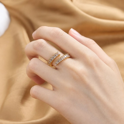 Baguette Stone Open Ring