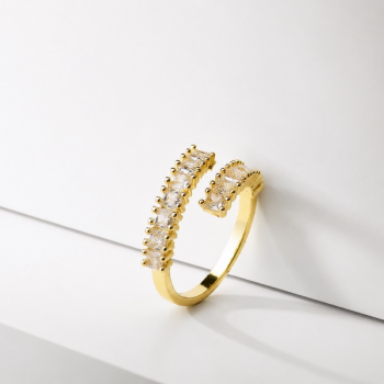 Baguette Stone Open Ring