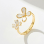 Dual Flower Shell Ring