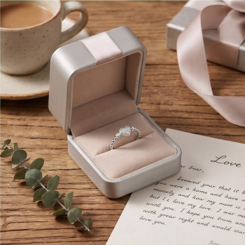 Heart Beaded Diamond Ring