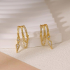 Triple Hoop Spike Tassel Earrings
