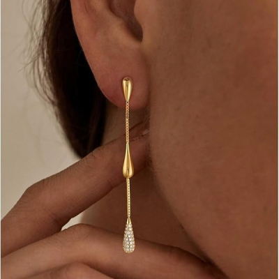 Long Chain Teardrop Earrings
