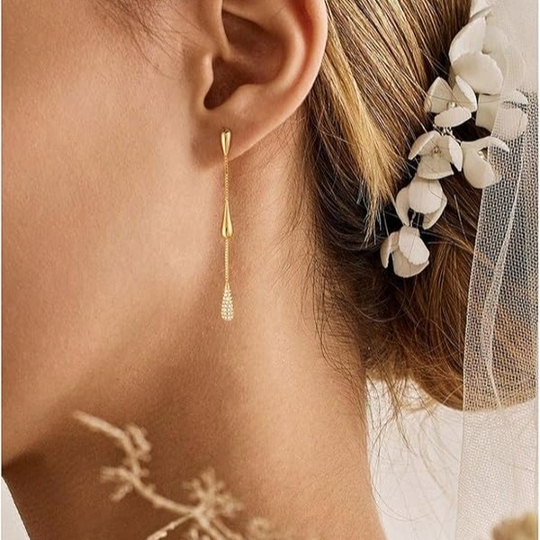 Long Chain Teardrop Earrings