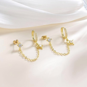 Star Chain Linked Earrings