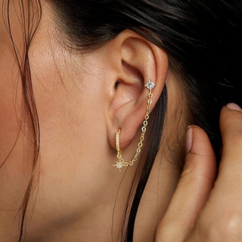 Star Chain Linked Earrings