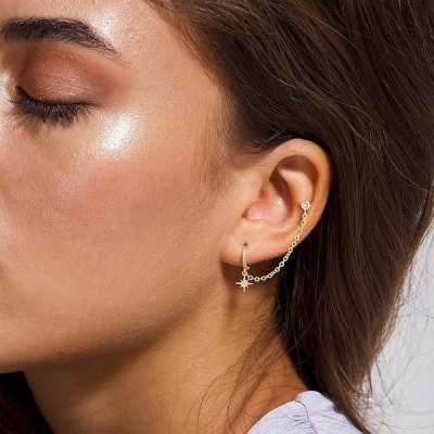 Star Chain Linked Earrings
