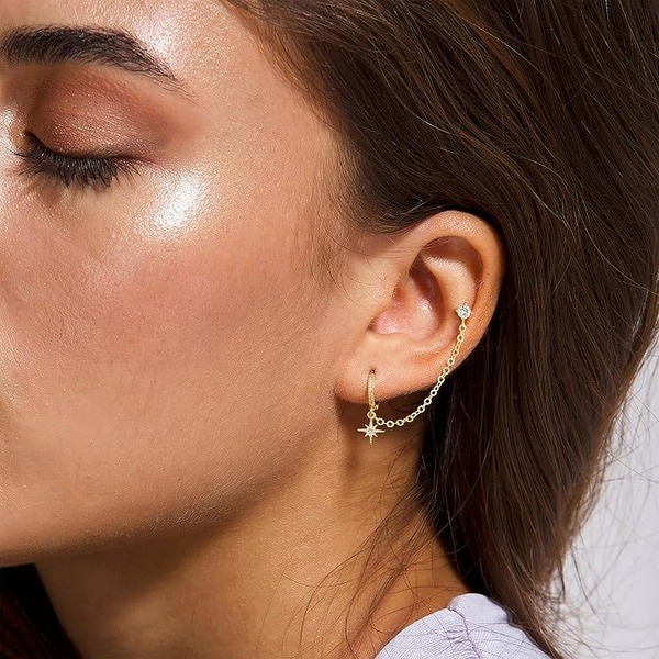 Star Chain Linked Earrings