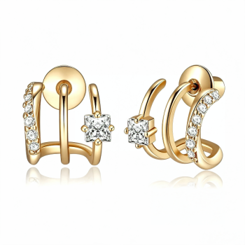 Mixed Diamond Stack Hoop Earrings