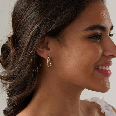 Hollow Open Heart Hoop Earrings
