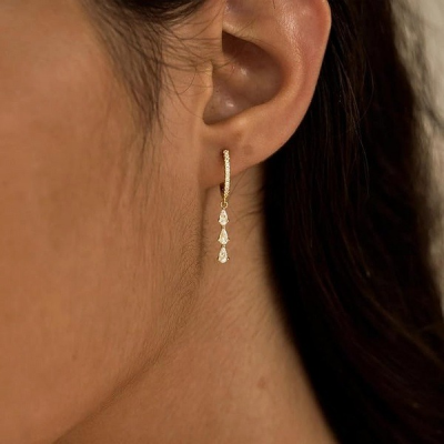 Teardrop Crystal Dangle Earrings